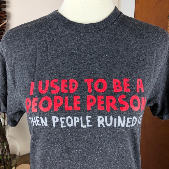 Delta Tops - Funny Graphic Tee Gray Size Small